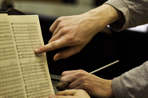 Erarbeitung eines Notentextes/Foto: Johannes Kroemer Erarbeitung eines Notentextes/Foto: Johannes Kroemer