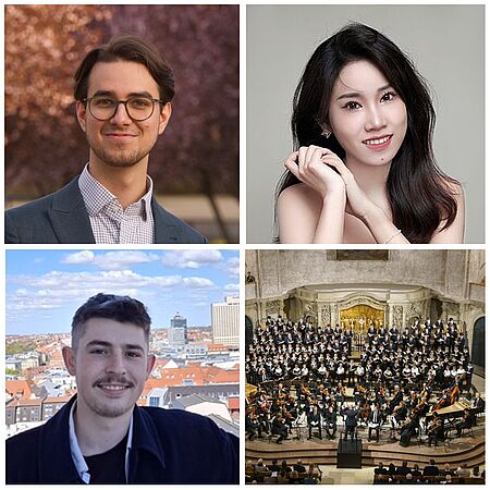 Porträtbilder der Studierenden, die mit dem Dresdner Kreuzchor in der Kreuzkirche singen