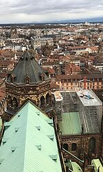Straßburg 2023: Blick auf die Stadt vom Dach des Straßburger Münsters/Foto: Reingard Marie Voß