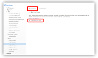 2.2.13. Optionen / E-Mail / Layout / Linkvorschau