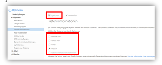2.1.4.	Optionen / Allgemein / Tastenkombinationen