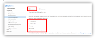 2.1.4. Optionen / Allgemein / Tastenkombinationen