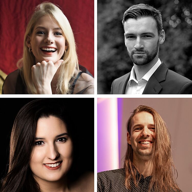 Anna Grycan (l.o.), Felix Rohleder (r.o.), Tea Trifkovic (l.u.), Konrad Furian (r.u.)