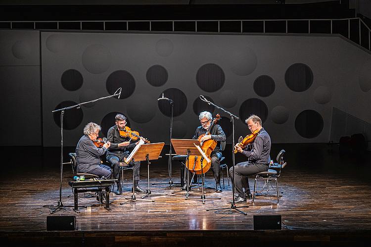 Arditti Quartet im Konzertsaal der HfM Dresden/Foto: Marcus Lieder