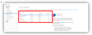 2.1.5. Optionen / Allgemein / Add-Ins verwalten