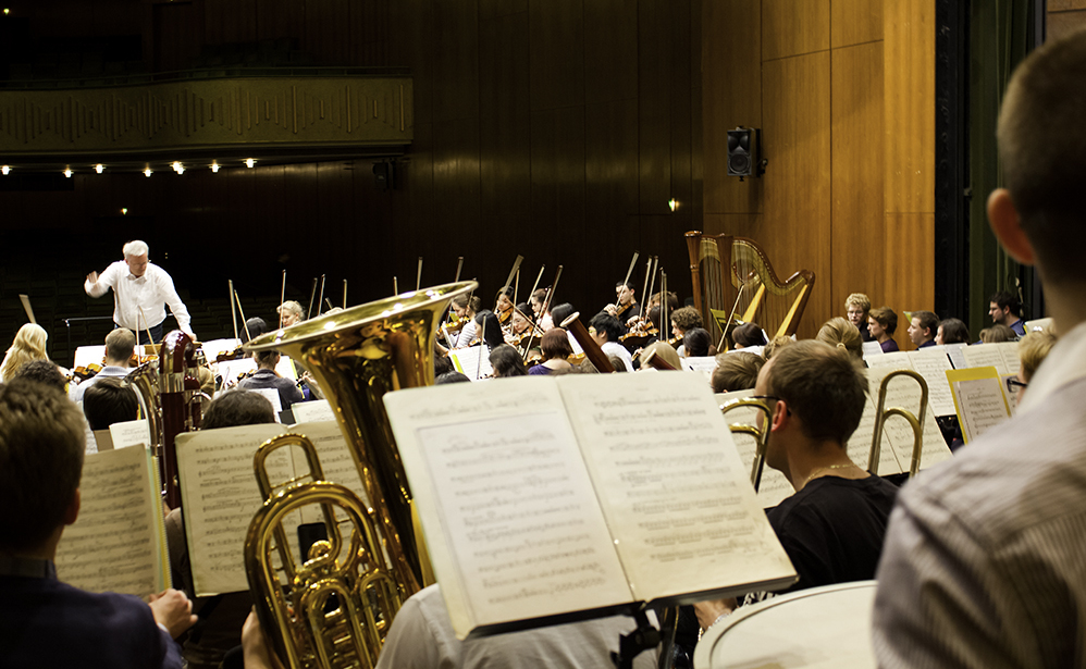 Konzertprobe des Hochschulsinfonieorchesters in Bayreuth/Foto: Christian Hoffmann