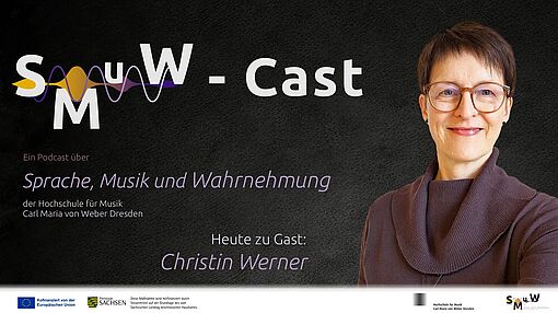 Porträt von Christin Werner neben de Titel der Podcast-Folge