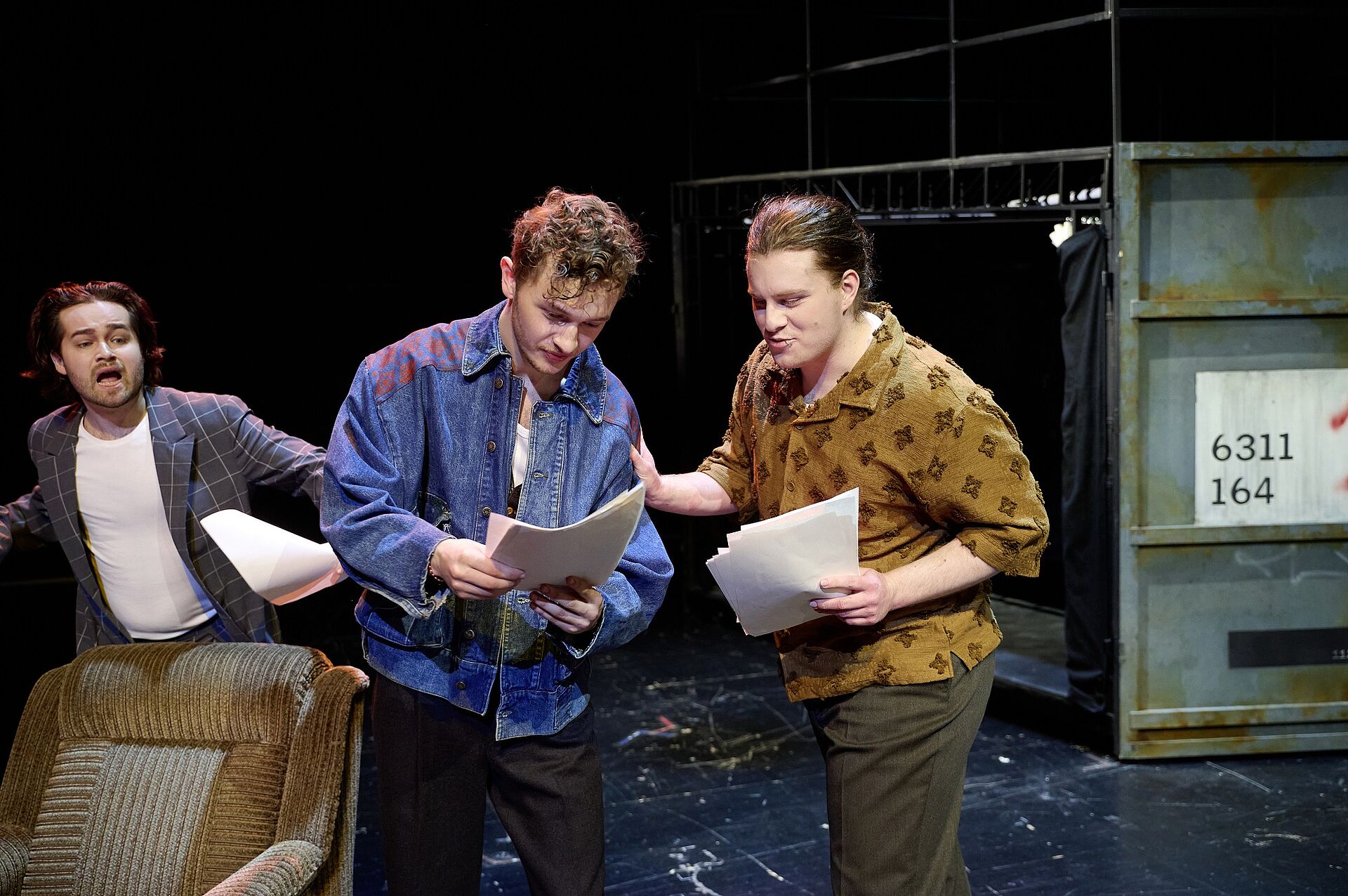 DIE WEISSE ROSE_B: (v.l.n.r.) Oliver Chubb (Christoph Probst), Fabian Werner (Schmorell), Fabian Schulze (Hans Scholl)