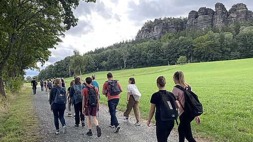 Wanderung zum Pfaffenstein mit den Erstsemestern am 19.09.2023/Foto: Stefanie Pilz