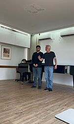 Axel Köhler bei einem Meisterkurs an der Buchmann-Metha School of Music/Foto:privat