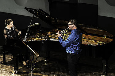 Hornist und Korrepetitorin im Konzert/Foto: Marcus Lieder