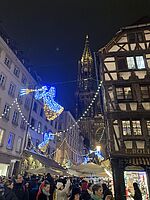 Straßburg 2023: Straßburg ist bekannt für seinen großen Weihnachtsmarkt, geschmückte Innenstadt im Dezember/Foto: Reingard Marie Voß