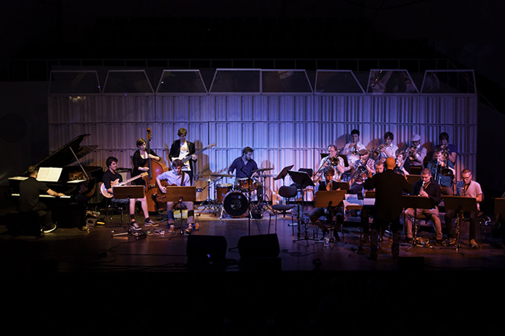 Konzert des hfmdd jazz orchestra unter Leitung von Prof. Thomas Zoller 2014/Foto: Christian Hoffmann