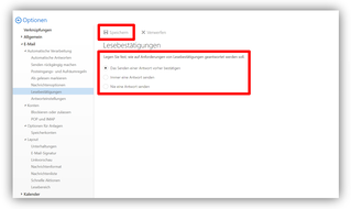 2.2.6. Optionen / E-Mail / Automatische Verwaltung / Lesebestätigungen