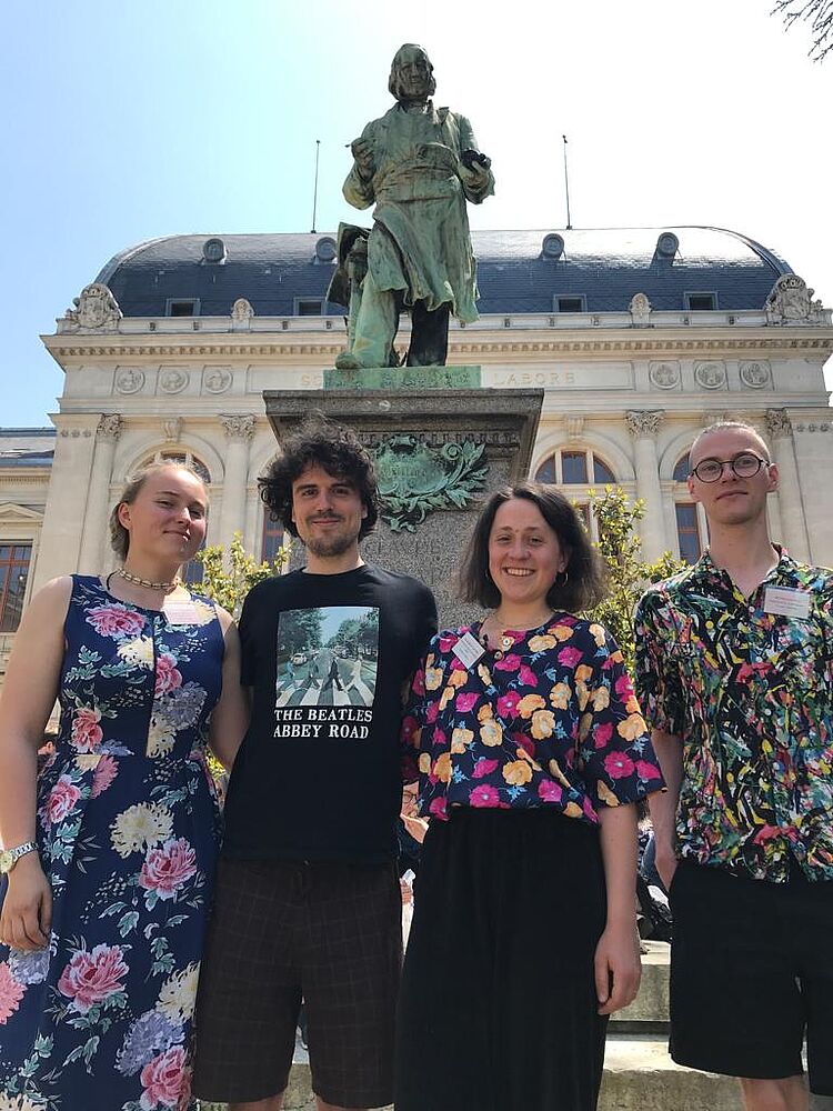 2023 Lyon: Anna Schieweck, Jakob Jaberg, Antonia Humboldt, Felix Lehmann/Foto: privat