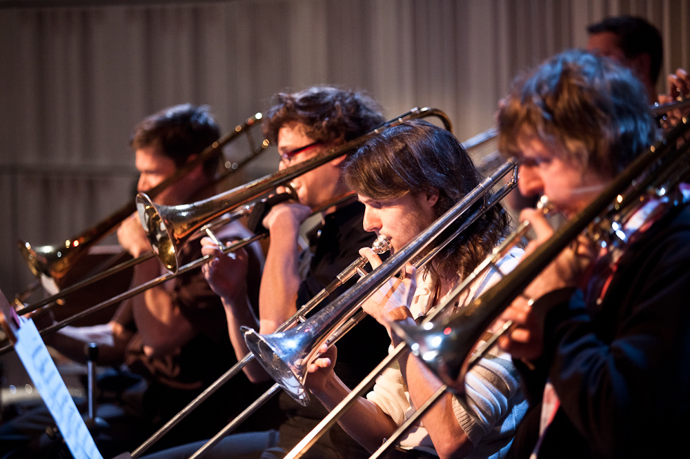 Posaunisten des hfmdd jazz orchestra/Foto: Marius Leicht