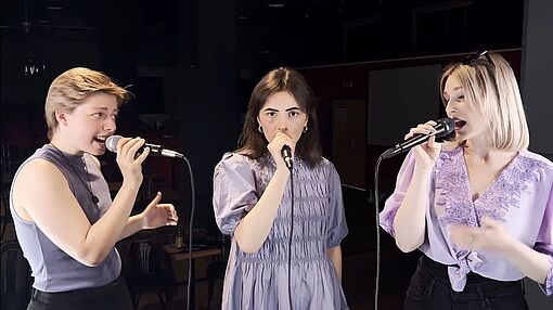Funkband der HfM Dresden mit (v.l.n.r.) Lisa Shettler, Friederike Joseph, Anne Grosshäuser/Foto: privat