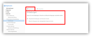 2.3.2.	Optionen / Kalender / Automatische Verarbeitung / Einladungen