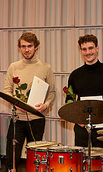 Ensemblewettbewerb 2021 Karoline Weidt Quartett: Loreen Sima (Kontrabass), Mikołaj Suchanek (Klavier), Valentin Steinle (Drums), Karoline Weidt (Gesang)/Foto: Sven Claus