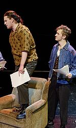 DIE WEISSE ROSE_B: (v.l.n.r.) Yejy Nam (Sophie Scholl), Mykola Piddubnyk (Willi Graf), Fabian Schulze (Hans Scholl), Fabian Werner (Schmorell)/Foto: Stephan Floss