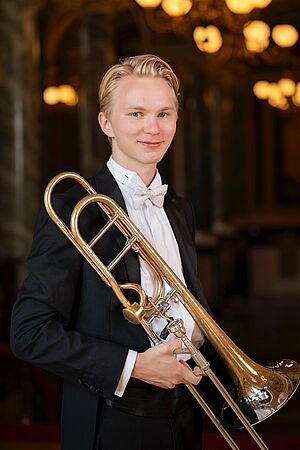 Theodor Hentges mit Posaune