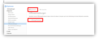 2.1.7.	Optionen / Allgemein / Offlineeinstellungen