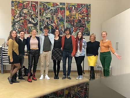 Anina Batz, Maximilian Salzmann, Susann Demmel, Maximilian Höcherl, Friederike_Buß, Maruan Sakas, Sophie Jenkel, Prof. Esther Kaiser,Clarissa Kanske/Foto: Friederike Buß