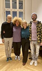 Workshop mit Maria João: (v.l.n.r.) Prof. Daniel Oertel-Mattar, Maria João, Prof. Esther Kaiser, João Farinho/Foto:privat