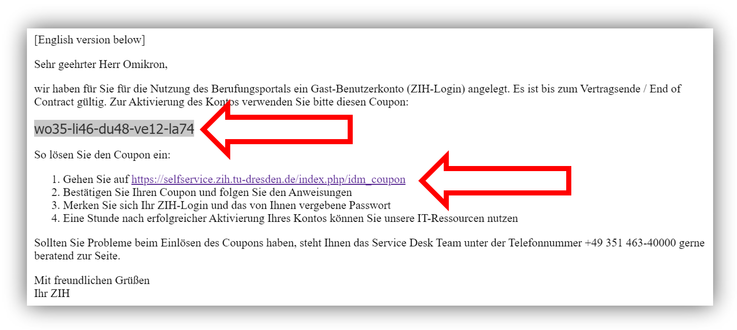 Ihren Coupon Code finden Sie in der Mail, welche die Hochschule Ihnen zugesendet hat.