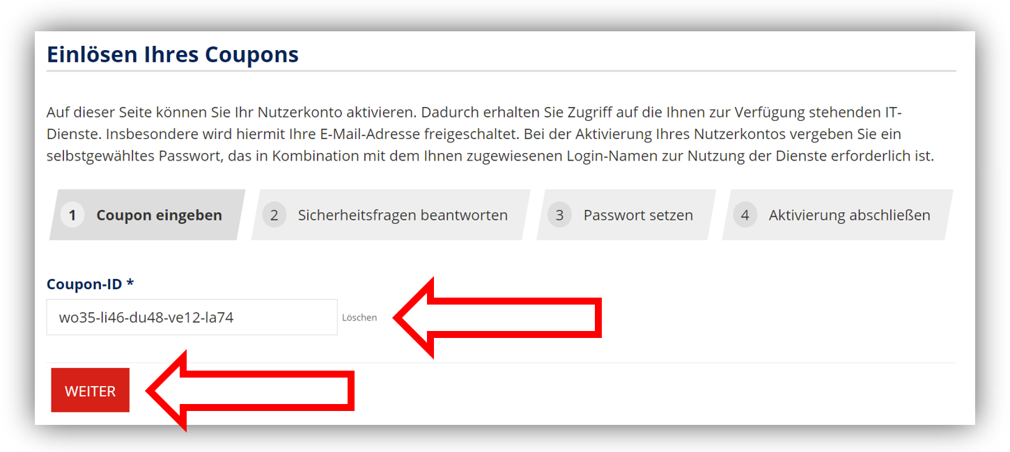 Geben Sie hier Ihren Coupon Code ein.