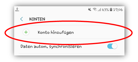 1.3 - Wählen Sie Konto hinzufügen