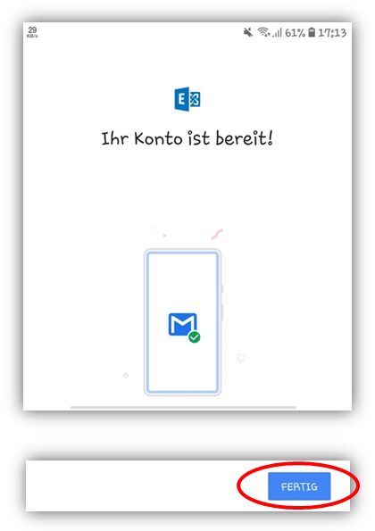 1.8 - Ihr Postfach ist nun eingerichtet – weiter mit Fertig