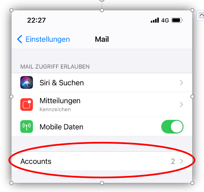 1.2. Anschließend Accounts