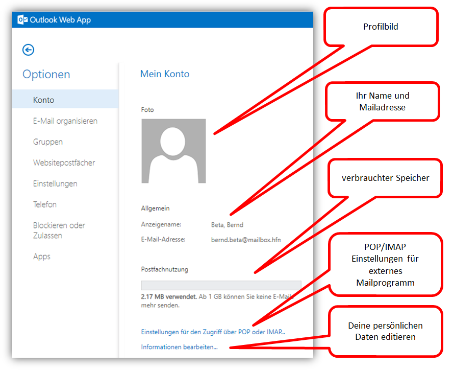 1.2.1 - Optionen / Konten