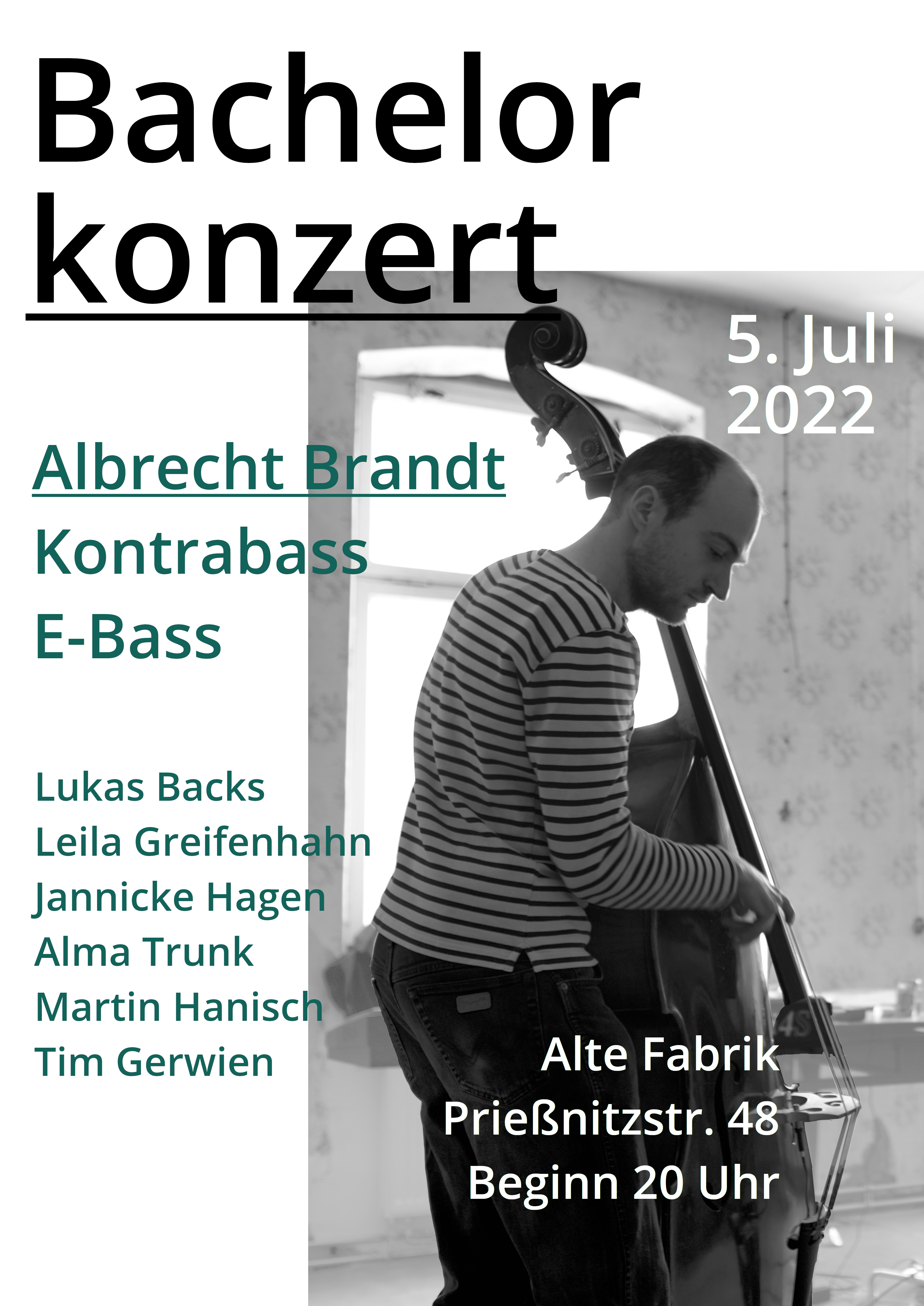 Plakat Bachelorkonzert Albrecht Brandt / Copyright: Albrecht Brandt Plakat Bachelorkonzert Albrecht Brandt / Copyright: Albrecht Brandt