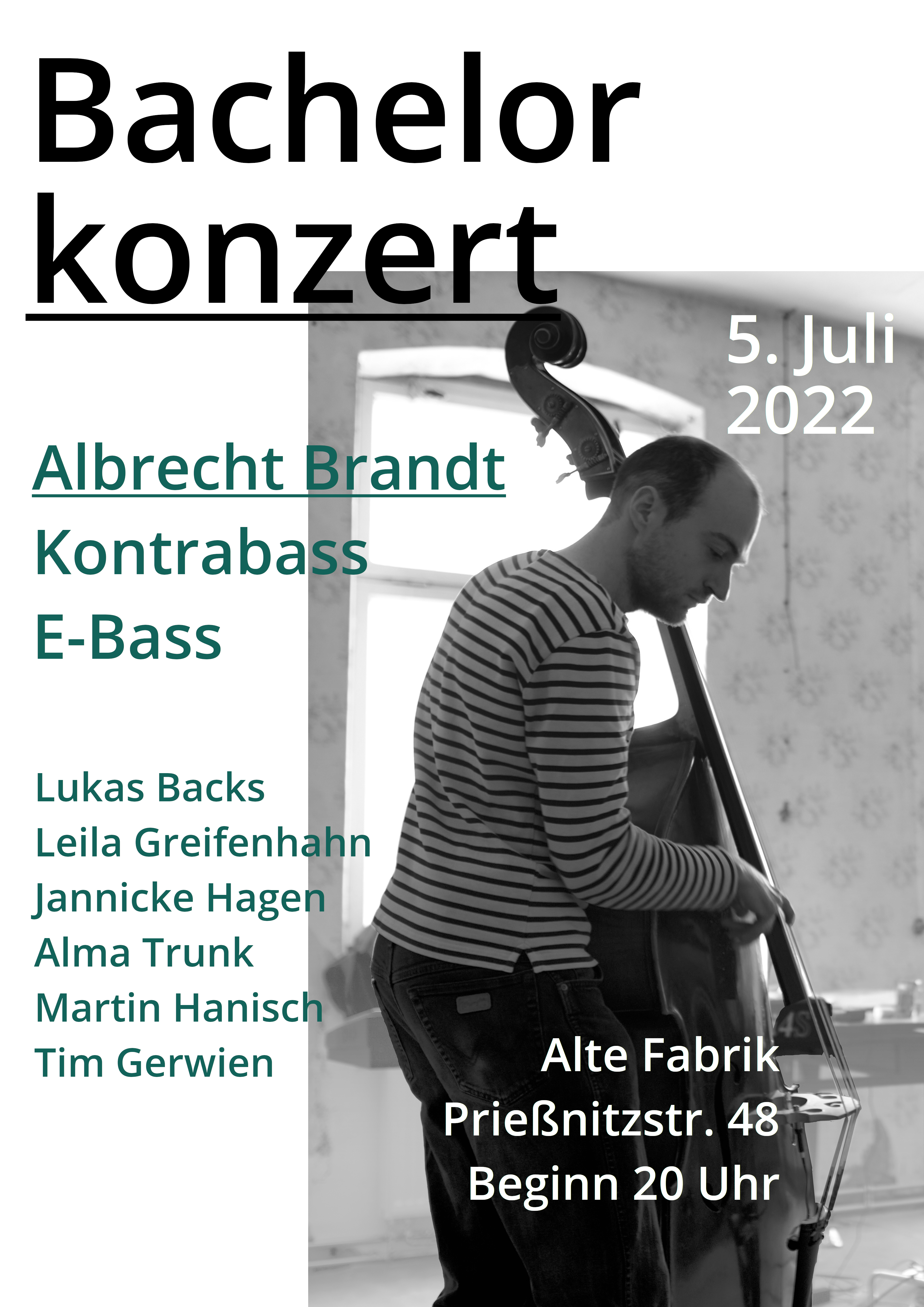 Plakat Bachelorkonzert Albrecht Brandt / Copyright: Albrecht Brandt